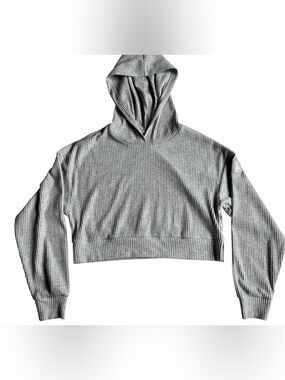 ALO cropped Muse Hoodie- athletic heather grey